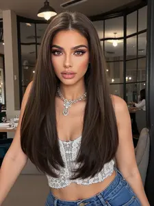 Versatile & Chic - 13x4 HD Lace Wig | 18" Straight Dark Brown, Heat Safe, Natural Look, Lace Front