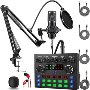 ALSO GO Podcast Equipment Bundle, Podcast Microphone Bundle with BM-800 Microphone & V8s Sound Card, Recording Studio Equipment  Singing, Gaming, Live Streaming and YouTube Tiktok