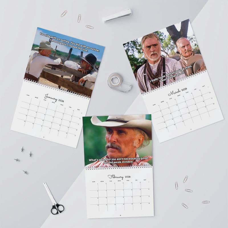 Best Line Of Woodrow and Gus Quotes 2026 Wall Calendar, Lonesome Dove Movie Desktop Calendar, Funny Western Movie Calendar, Cowboy Movie Merch, Wall Decor, Home Decoration, Christmas Holiday Gift, New Year Present.