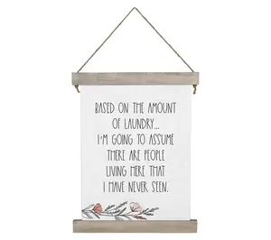 Sincere Surroundings 27.5" Amount Of Laundry Haging Canvas