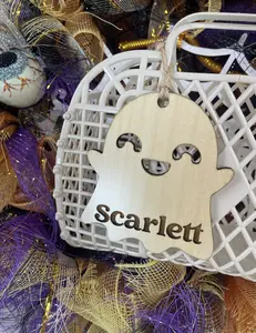 DOLCE CRAFTS Halloween Ghost Engraved Tags Decoration Gift