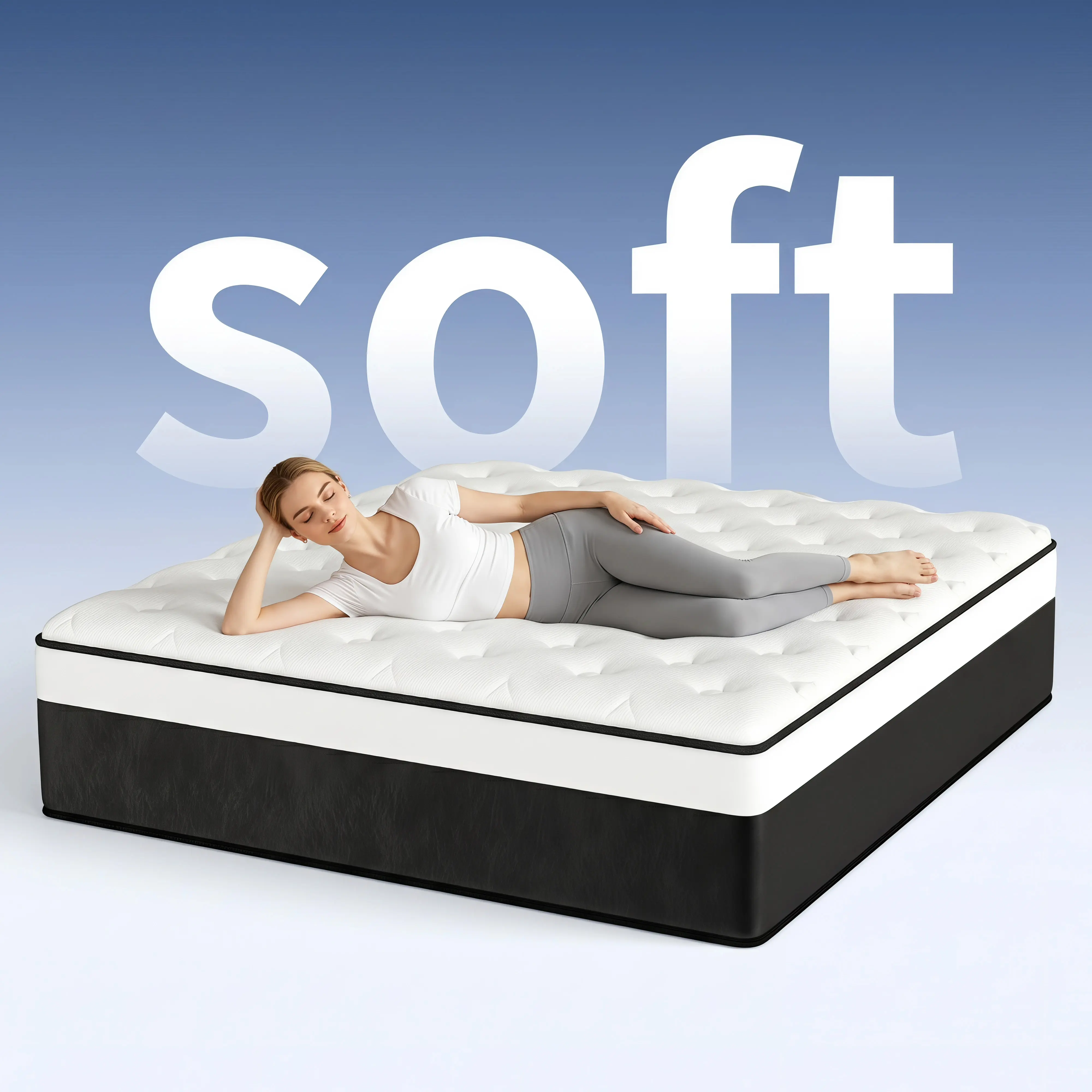 12 "14"-Inch High Quality Mattress, Motionlsolation Mattress -Perfectfor Family Roomsand Hotels in outdoor fun, Twin, Full,Queen, King,Luxury Hybrid Mattress Memory Foamand IndividualPocket Springs for UltimateComfort and Support high-quality