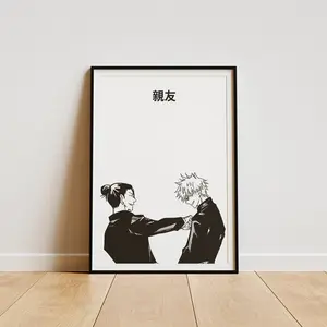 Besto Friendo - Gojo x Gento Jujutsu Kaisen Anime Poster, Gojo Satoru Sensei Anime Manga Poster (NO FRAME)
