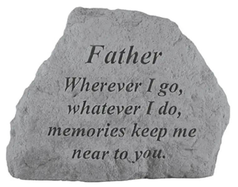 Kay Berry Inc. 16520 Stone Memorial Hanging Decorative Sign - "Father Wherever I Go-Whatever I Do", 6.5x4.75in Home Decor Products for Outdoor Furniture Settings