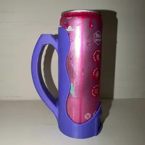 Stylish Slim Can Holder - Purple Design, with Easy-Grip Handle for Convenient Storage