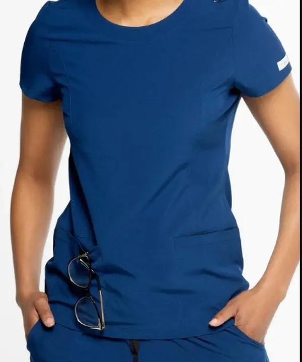 Galaxy Scrub Top for Women's Workwear with Round Neck and Jersey Knit for Comfort