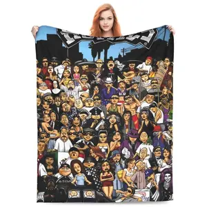 Super Soft 'Homies' Themed Flannel Blanket - Comfortable and Stylish, Perfect for Sofa, Bed, Office, Camping, Travel|Ideal gifts for Thanksgiving, Christmas, and Valentine's Day| 100% polyester, machine washable