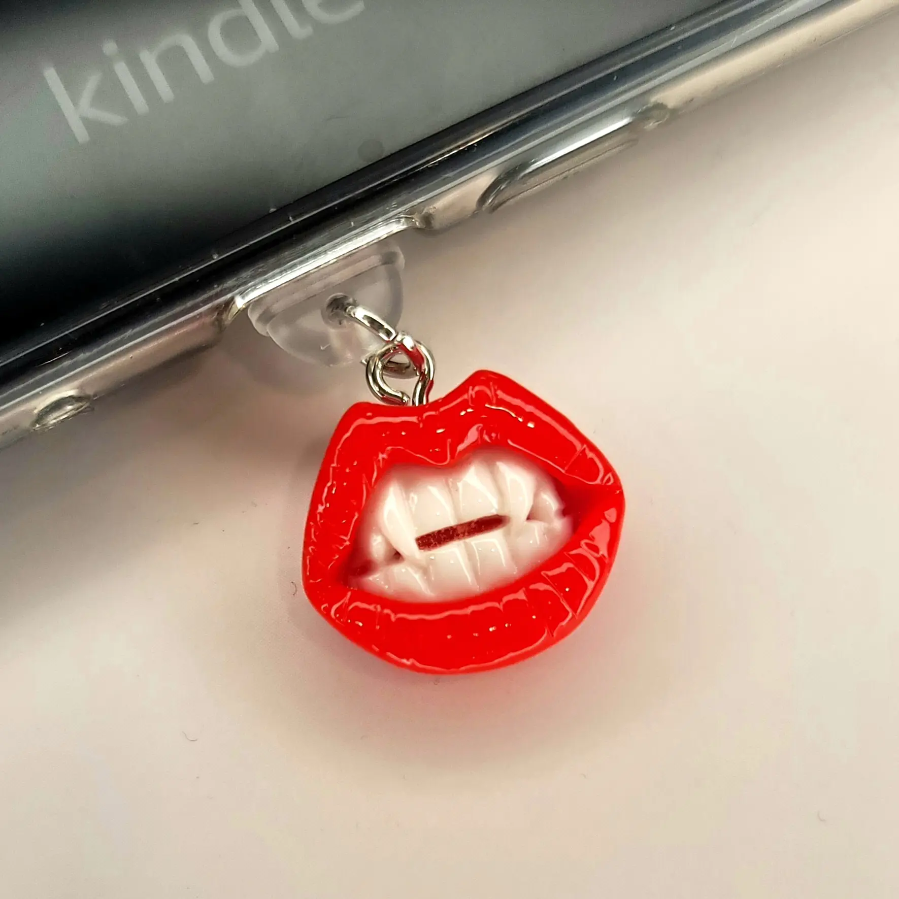Vampire Kindle, E-reader, Phone Dust Plug/Charms - USB-C compatible