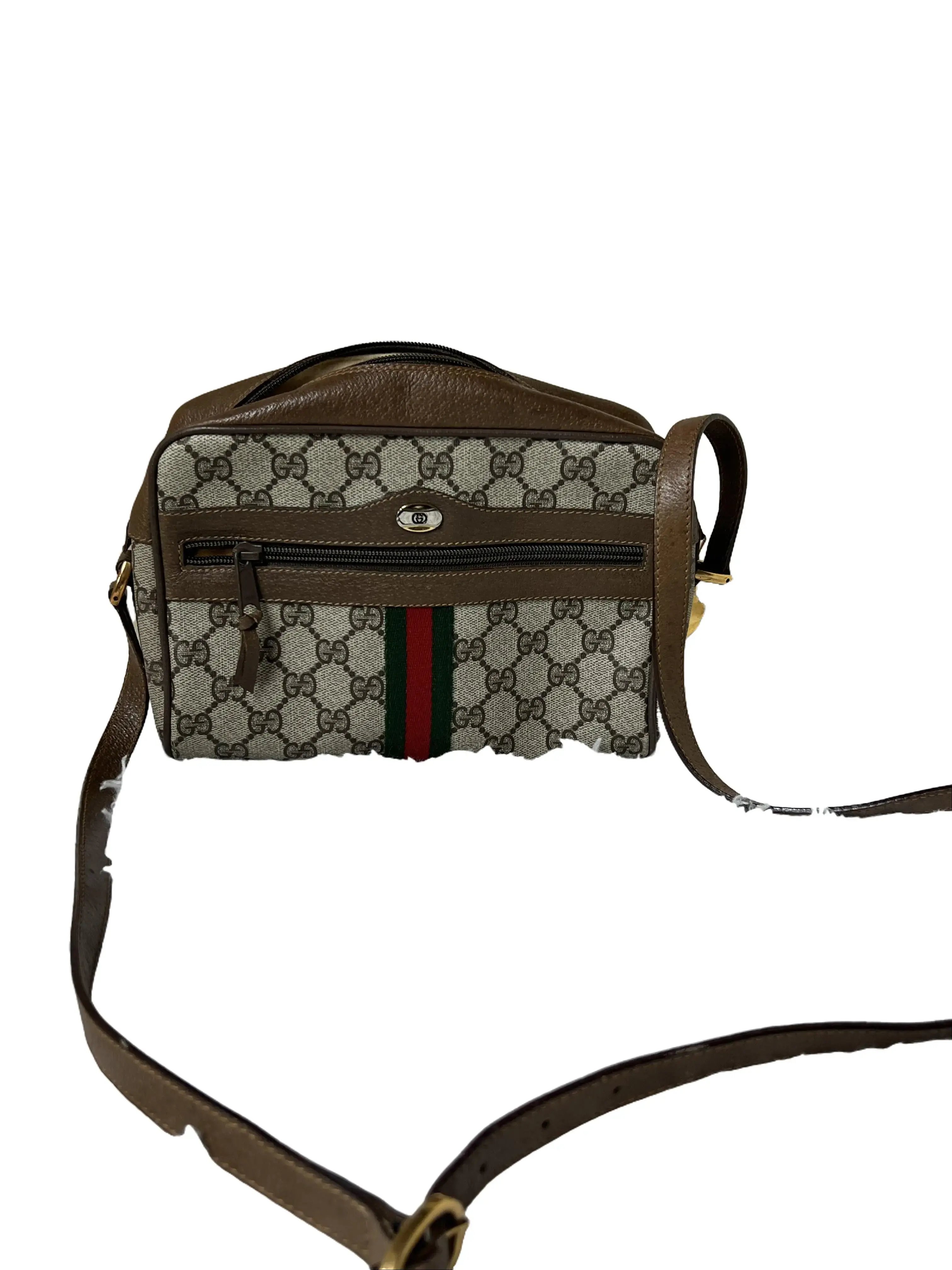 Pre-owned GUCCI Leather Crossbody Bags GG Supreme Ophidia Crossbody Bag
