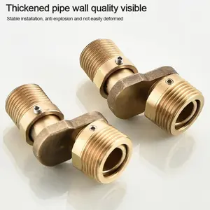 Adjustable Angle Brass Mixing Valve Set, Shower Faucet Adapter, Curved Spout Water Tap Connector, Bathroom Accessories