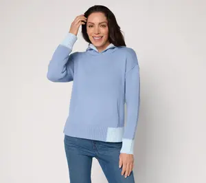 Peace Love World Color Block Hooded Sweater