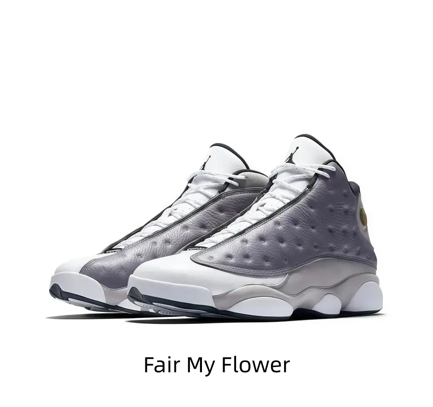 Classic high-top athletic sneakers made of perforated matte gray leather upper, clean white toe and lace collar, layered light gray sculpted midsole, small golden side emblem balances neutral street style and all-day walking comfort