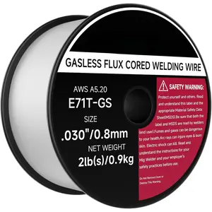 Flux Core Welding Wire .030", E71T-GS Gasless MIG Welding Wire 2 lb Spool, Mild Steel Flux Core Wire, No Gas MIG Wire for Wire Welder, Smooth Arc Low Spatter
