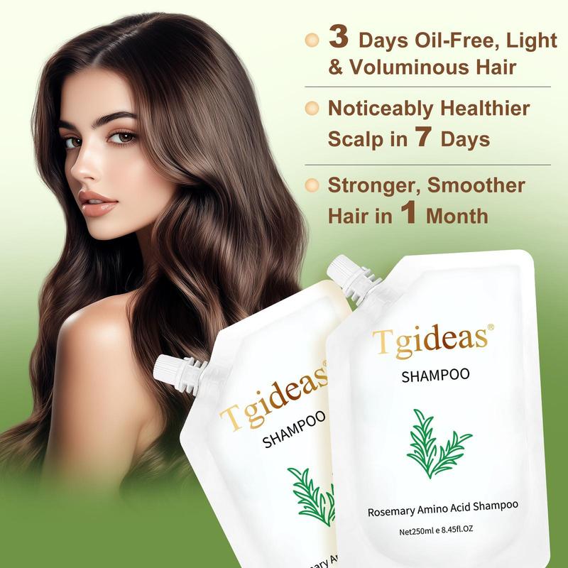 Tgideas Hair Nourishment Shampoo - Oil Balance & Scalp Refresh, Rosemary Zinc PCA Amino Acid Hydrolyzed Protein Gentle Cleanser Conditioner 250ML Smoother Shine