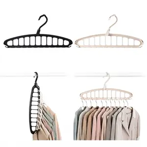 2PCS 11-Hole Rotating Folding Clothes Hanger, Space-Saving Multi-Function Drying Rack for Laundry, Closet, Dorm & Travel