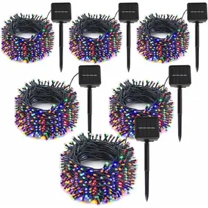 6-Pack Solar String Lights, 600 LED Extra-Long 236Ft Solar Christmas Lights Outdoor Waterproof, 8 Modes Multicolor Led Outdoor Light for Garden, Patio, Wedding, Christmas Decorations