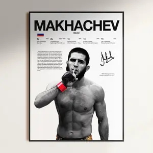 Islam Makhachev Poster, UFC Wall Print, MMA , Fighter Poster, Gym Poster, UFC Fan Room Decor, Gift for Him, Champion Poster