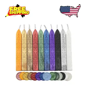 10 Pcs Assorted Colors Sealing Wax Sticks with Wicks for Letter Seal Waxstamp