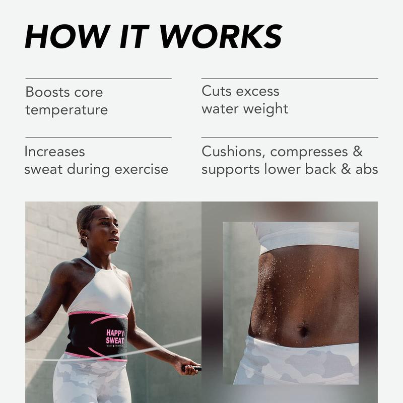Aritaum Happy Sweat Belt with Lumbar Support | Perfect for High-Intensity Gym & Outdoor Workouts Unisex Exercise Waistband Waist Trainer Trimmer
