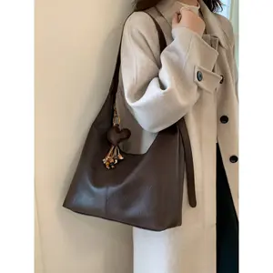 Ladies' Shoulder Bag Fashionable, Simple, Casual, Retro, Solid Color Suitable for Daily Commuting, Shopping, Dating, Comes with Exquisite Accessories, Versatile Shoulder Bag, Shoulder Commuter Bag