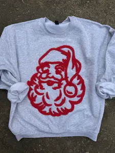 Fuzzy Santa Holiday Christmas Sweatshirt