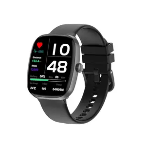 Unisex smart watch for men and women, compatible with Android and iPhone, 1.69-inch HD smart watch, supports Bluetooth calls, message reception, IP68 waterproof, heart rate/sleep/blood oxygen monitoring, multiple sports modes - Black smartwatch wireless