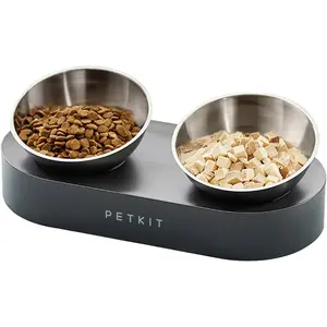 PETKIT 304 Stainless Steel Elevated Cat Bowls&Dog Bowls,Raised Cat Food and Water Bowl Set, Non-Slip, Anti Vomiting 15 ° Tilted Cat Small Animal Plate