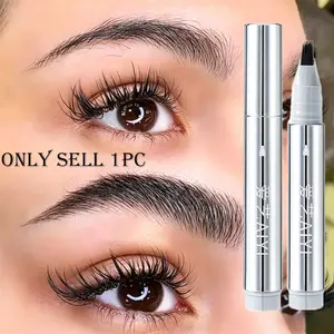 Multi-Fork Tip Eyebrow Pen, Long Lasting Sweat Resistant, Natural Line Definition for Eyebrow & Hairline, Natural Eyebrow Pencil, Ideal for Daily Makeup