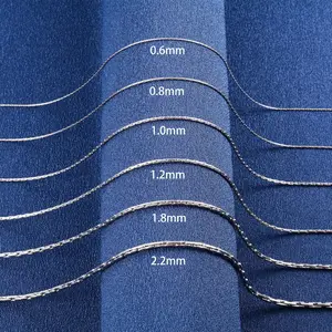 Unisex 316L Stainless Steel Thin Chain Necklaces, Silver Waterproof Fine Cable Chain Costume Jewelry Accessory