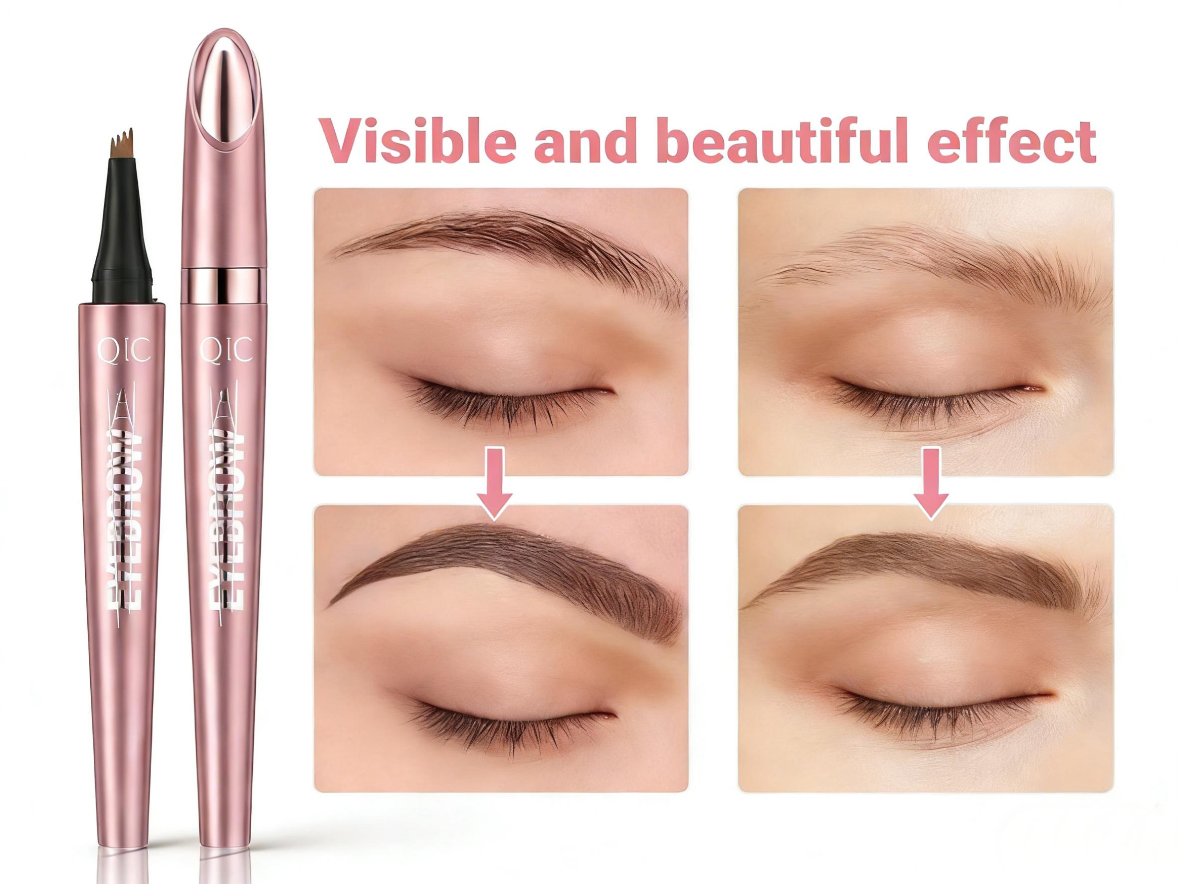 【Buy2 Get 2 Free】Waterproof Micro-Fork 4D Eyebrow Pencil Black/Brown, 24H Long-Lasting Brow Pen for Natural Hair-Like Strokes, Smudge-Proof Makeup Tool for Daily Use & Soft Glam