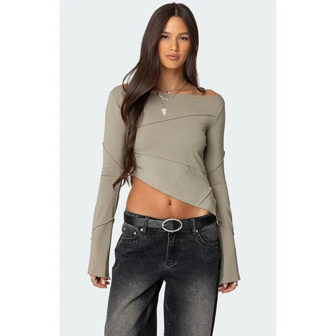 Edikted Women's Maura Boat Neck Asymmetric Top