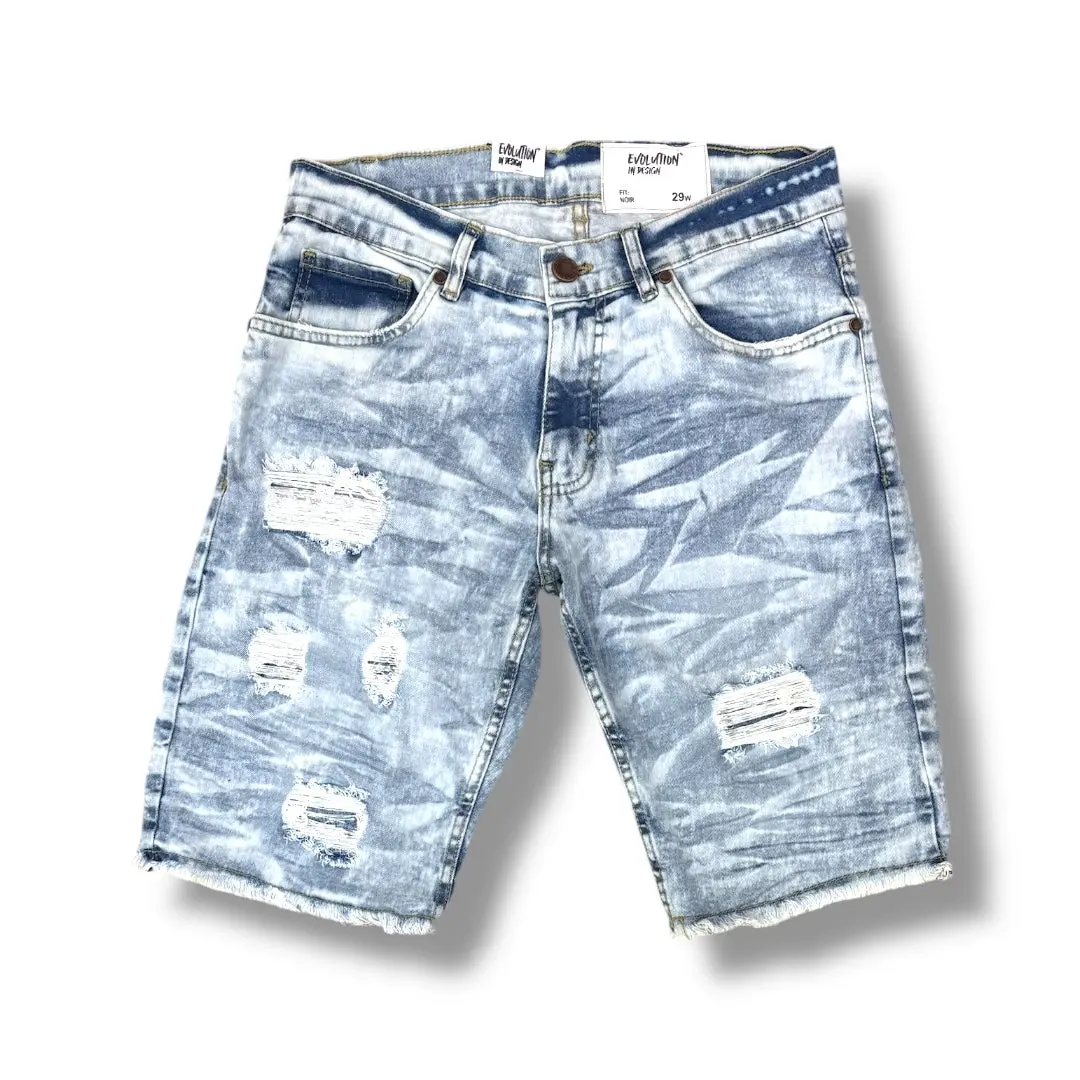 Evolution 'Wild Tiger' Denim Shorts (Ice Blue) EV-22278
