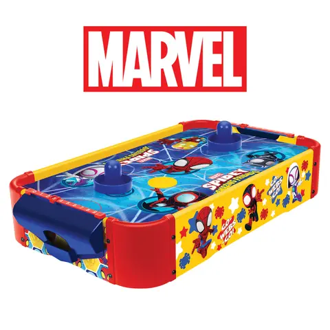 Officially Licensed Marvel,Hello Kitty,Transformers &WWE Wooden Electronic Air Hockey Table – Spider-Man, Avengers, Spidey and His Amazing Friends & Transformers, Ages 4+