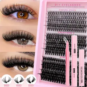 300 Pcs False Eyelash Set, Natural Look, Comfortable Breathable Design, Long-Lasting Effect, Ideal for Beginners, Mixed Lengths