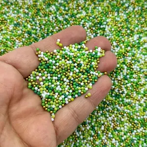 20g Inconsumable St. Patrick's Day Glass Candy Beads, Imitation Caviar Beads, Perfect for Decorations and Crafts, Durable and Reusable