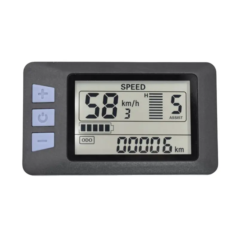 P3H LCD Display Meter Dashboard - 24V/36V/48V/60V ABS+Metal Electric Bike Part, 5-Pin Panel with Voltage Detection, Speed Display, Boost Function, Comfortable Button Touch, Headlight Control, Charging & Mileage Tracking, USB Port for Electric Scooters