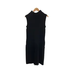 Pre-owned CHANEL Wool Small Leather Goods Gripoix Button Sleeveless Knit Dress