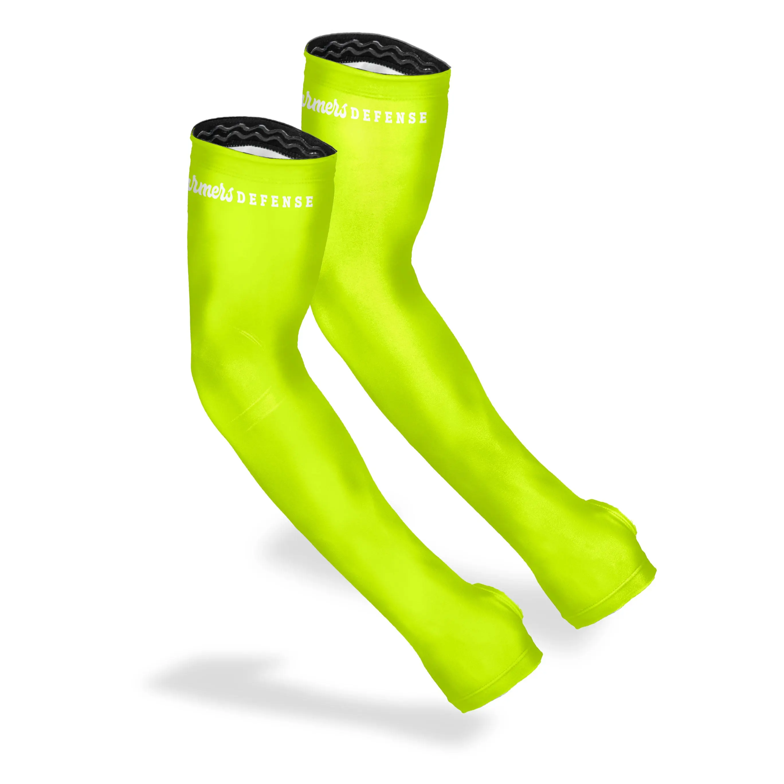 FARMER'S DEFENSE Gardening Arm Sleeves | UV Cooling Protective Sleeve Women & Men | Anti-Scratch Cover Sun UPF Outdoor Protection - High Visibility Yellow