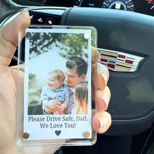 Custom Photo Car Visor Clip, Fathers Day Gift for Dad, Dad Gift from Kid, Personalized Gift for Grandpa, car lover papa gift with picture