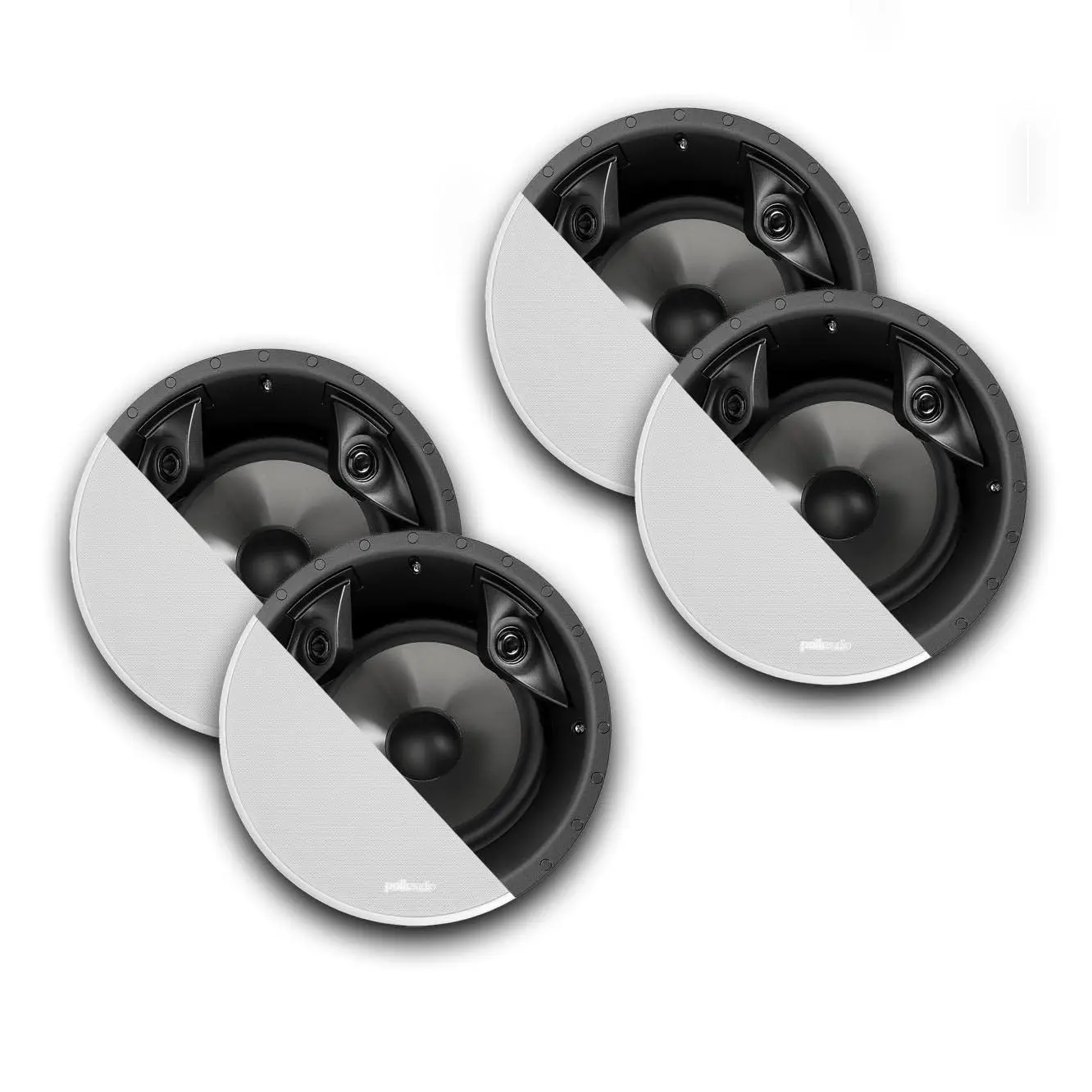 Polk Audio 80F/X-RT 2-Way Round Surround Sound In-Ceiling Speaker Bundles, 4-3/4" Depth, 50Hz - 25000Hz