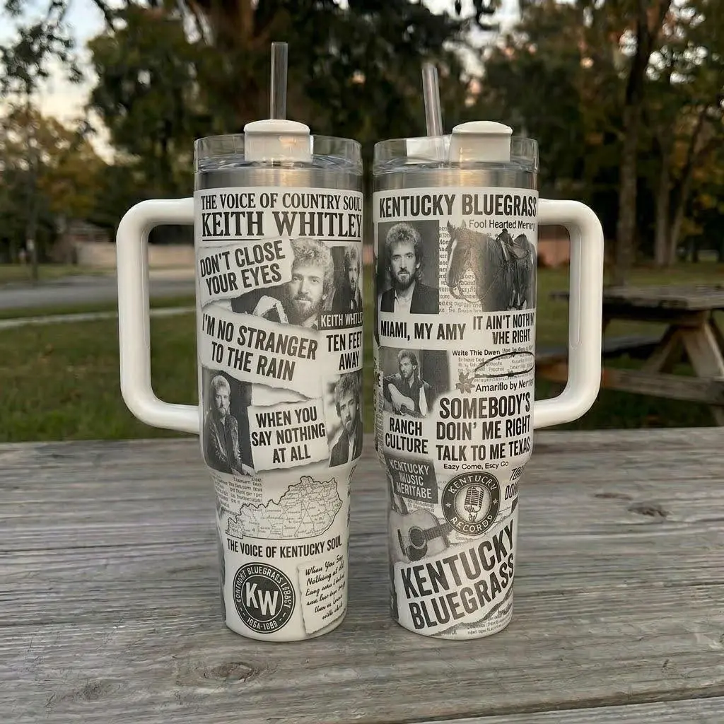 Vintage Keithh 2Sides Tumbler, Country Music Tumbler, Tribute Tumbler, Concer Gift