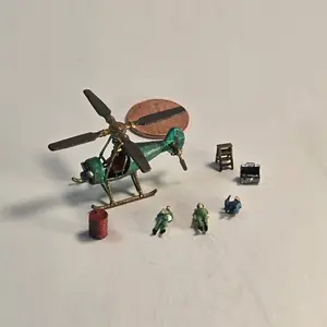 12mm N scale Hand Painted Resin Printed Steampunk Helicopter Diorama, doll houses, scale modelers, camera props, scene building