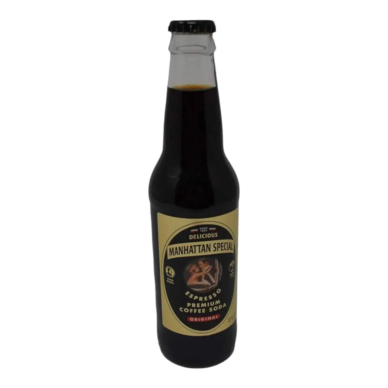 Manhattan Special Premium Coffee Soda – Regular, 12 oz Glass Bottles (6 Pack)