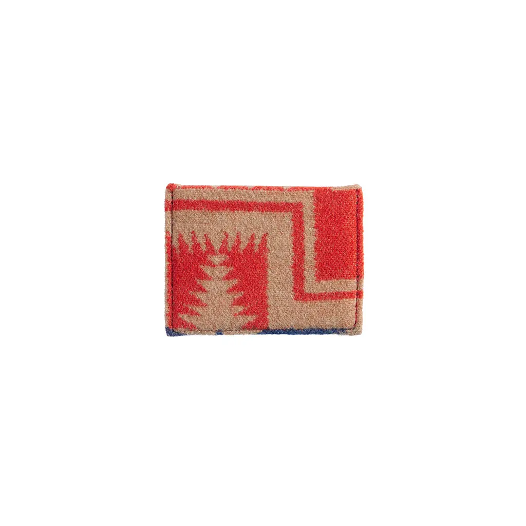Pendleton Men's Card Holder, Slim Harding Print Wallet in 100% Virgin Wool and Embossed Soft Leather with 3 Card Slots for Everyday Carry, Three Card Slots, Embossed Pattern