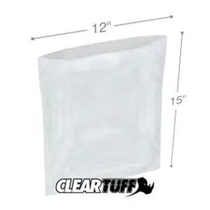212 MAIN LDPE Plastic Open-Top Flat Poly Bags, 12x15 in, 0.002 Gauge, Case of 1000, for Clothes, Food Storage & Shipping, Sealable with Bag Tape
