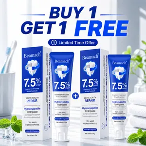 Beamach Hydroxyapatite Toothpaste 7.5% - Enamel Repair & Natural Whitening, Mint Flavor, Fluoride-Free, Gentle for Sensitive Teeth, 4.23oz Oral Hygiene Essentials Oral Care Soothing