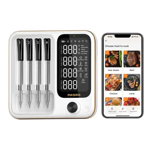 INKBIRD Digital Meat Thermometer, Wireless WiFi Bluetooth Kitchen Gadgets Utensils with 4 Probes, Waterproof LCD Cooking Thermometer with App Presets for BBQ & Oven, Mother's Day Gift,summervibes Kitchenware fathersdaygiftideas