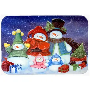 Carolines Treasures PJC1080LCB Merry Christmas From Us All Snowman Glass Cutting Board- Large