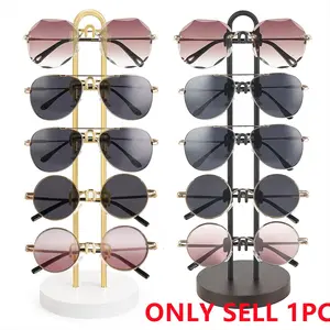 Sunglasses Display Stand, 1 Count Sunglasses Storage Rack with Wooden Base, Eyeglasses Holder, Home Organizer for Desktop, Bedroom, Living Room, Eyewear Holding