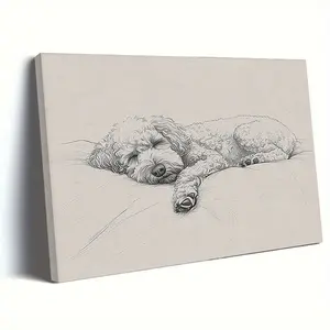 Vintage-Style Dog Canvas Wall Art UV-Protected Fade-Resistant Waterproof Perfect Home Decor & Holiday Gift, Ready to Hang canvas wall art